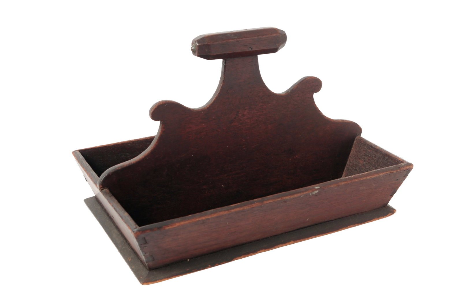 HANDLED WALNUT CUTLERY BOX. (1 of 8)