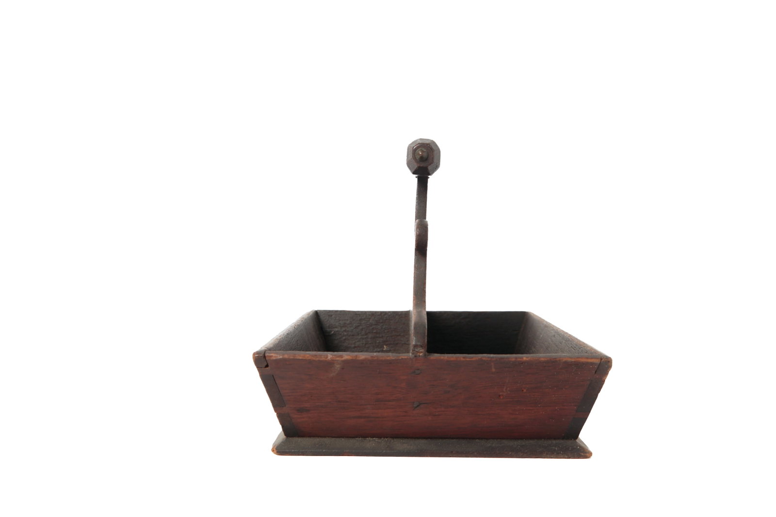 HANDLED WALNUT CUTLERY BOX. - 3