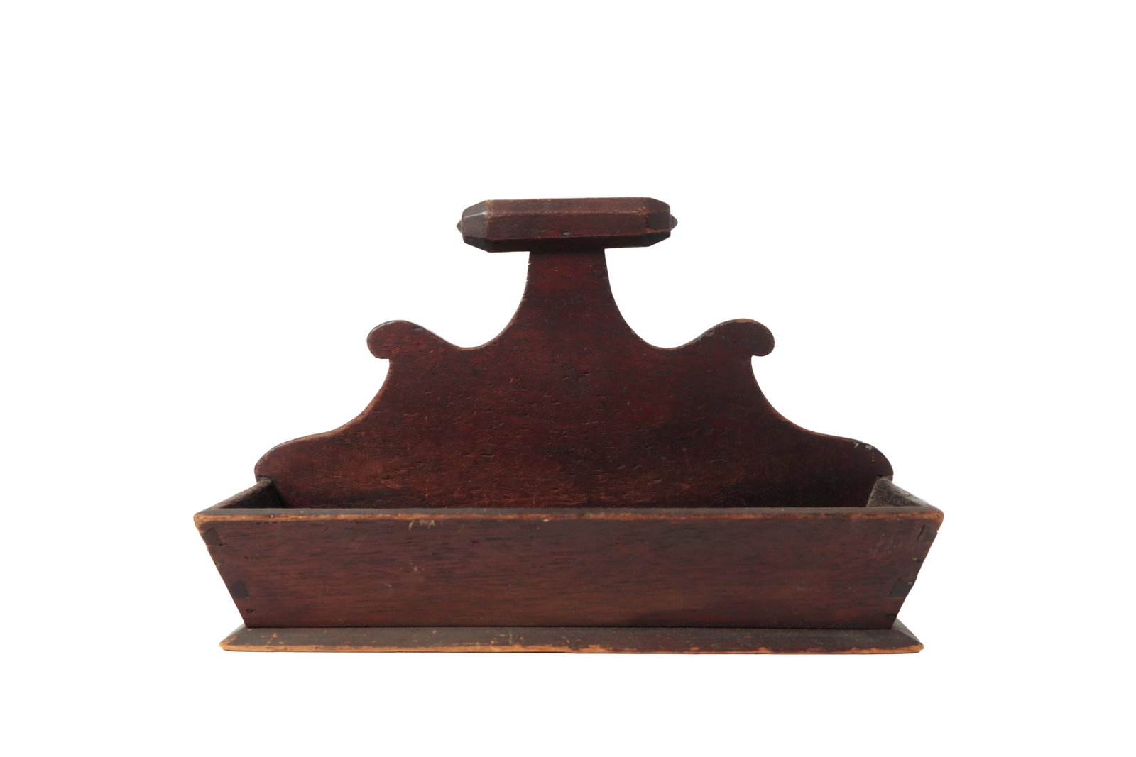 HANDLED WALNUT CUTLERY BOX. - 4