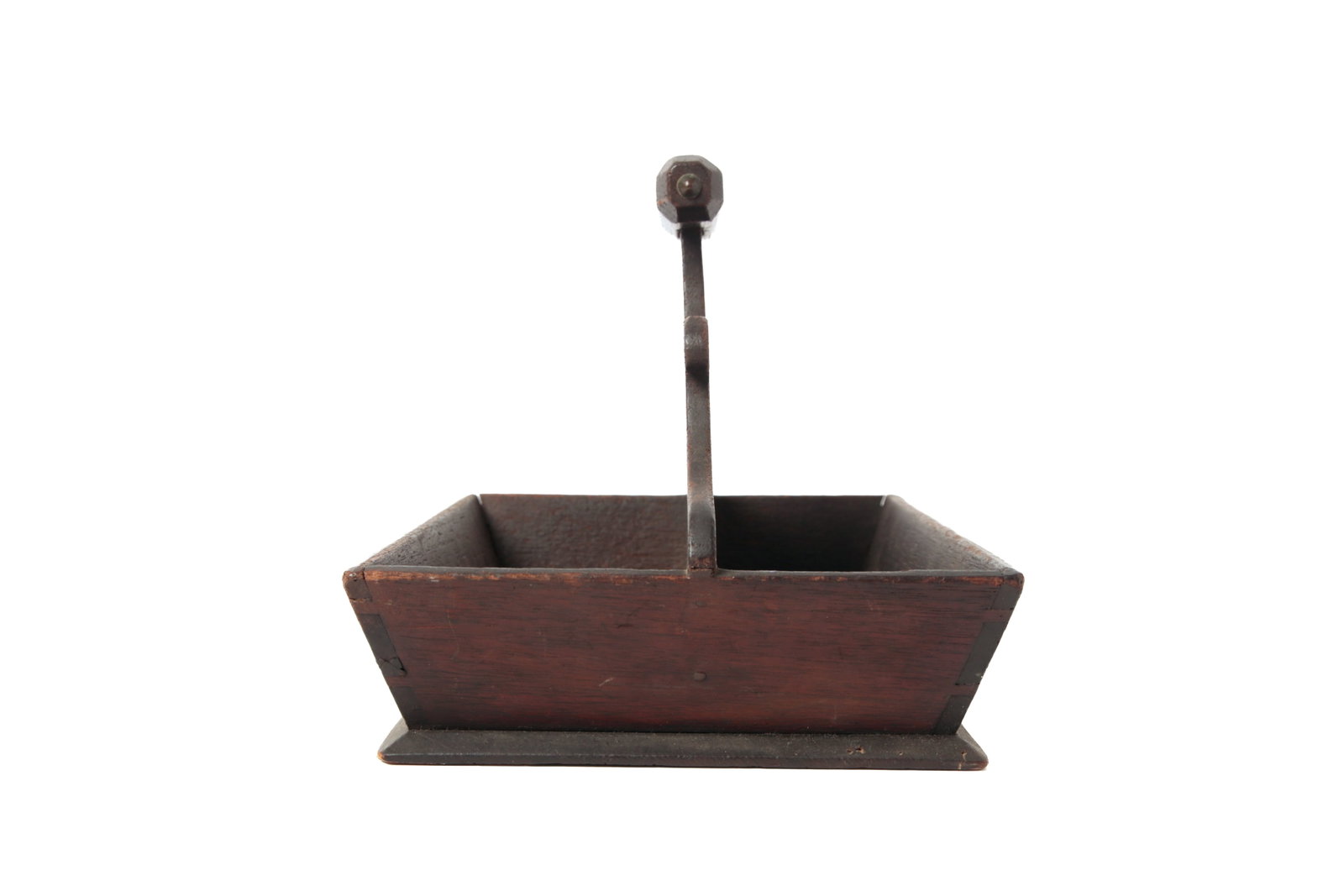 HANDLED WALNUT CUTLERY BOX. - 5