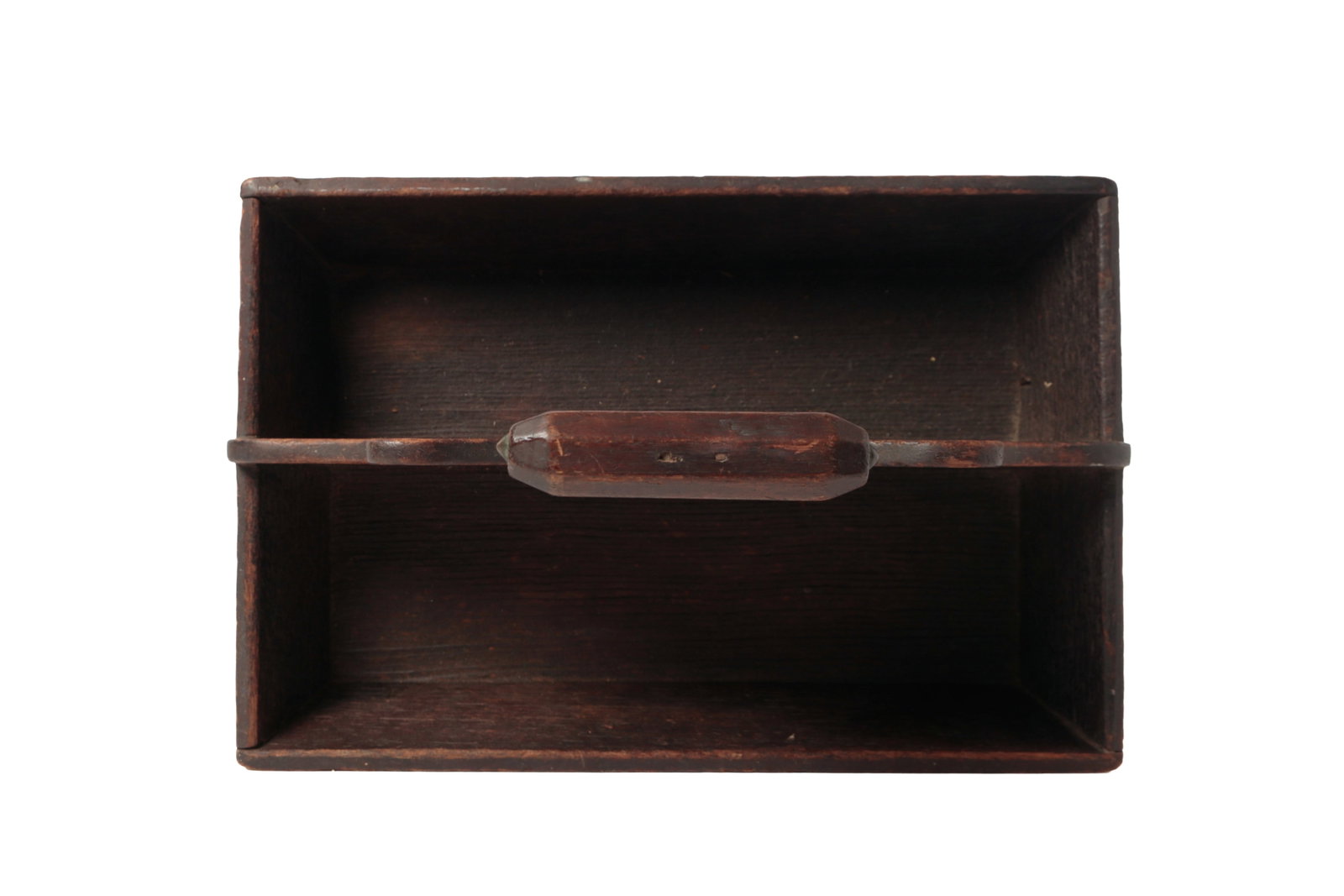 HANDLED WALNUT CUTLERY BOX. - 7