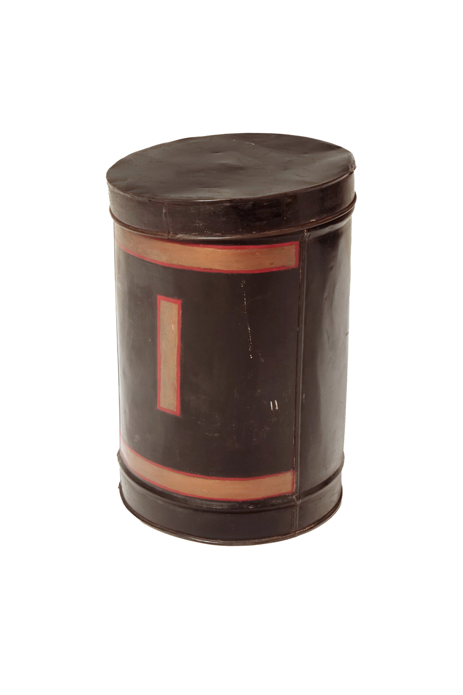 FIVE TOLEWARE LIDDED TEA CANISTERS. - 6