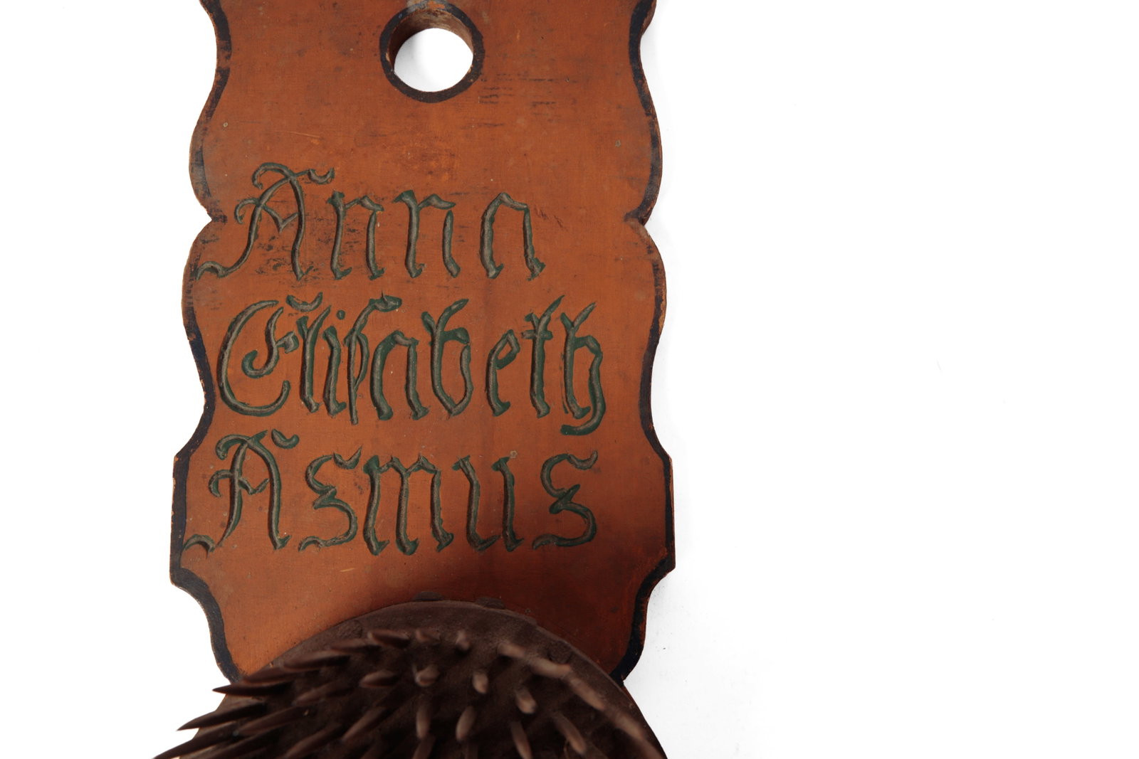 PAINT-DECORATED HATCHEL, DATED 1882. - 5