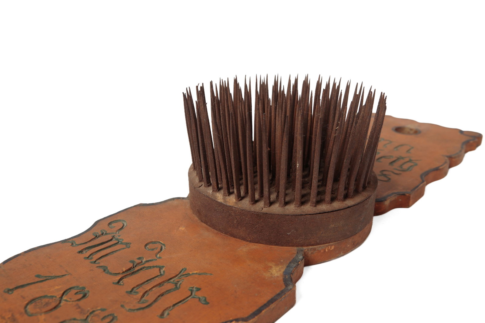 PAINT-DECORATED HATCHEL, DATED 1882. - 7