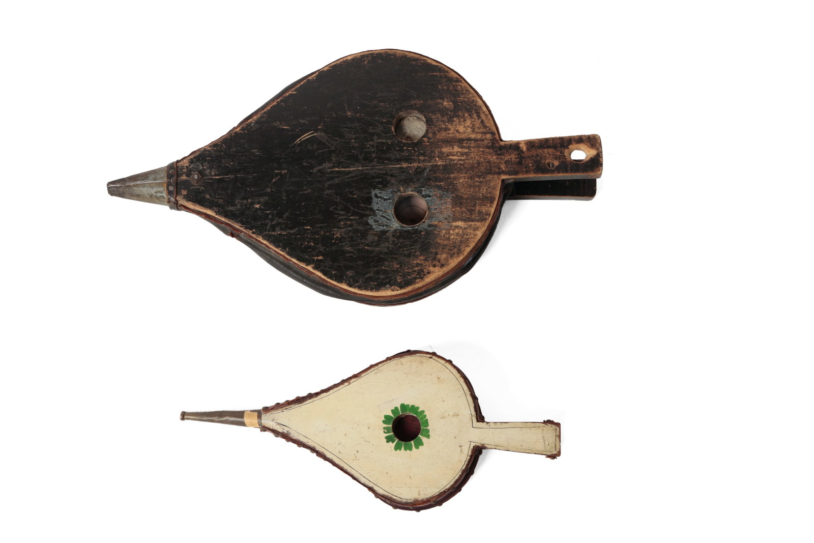 TWO PAINT-DECORATED BELLOWS. - 3