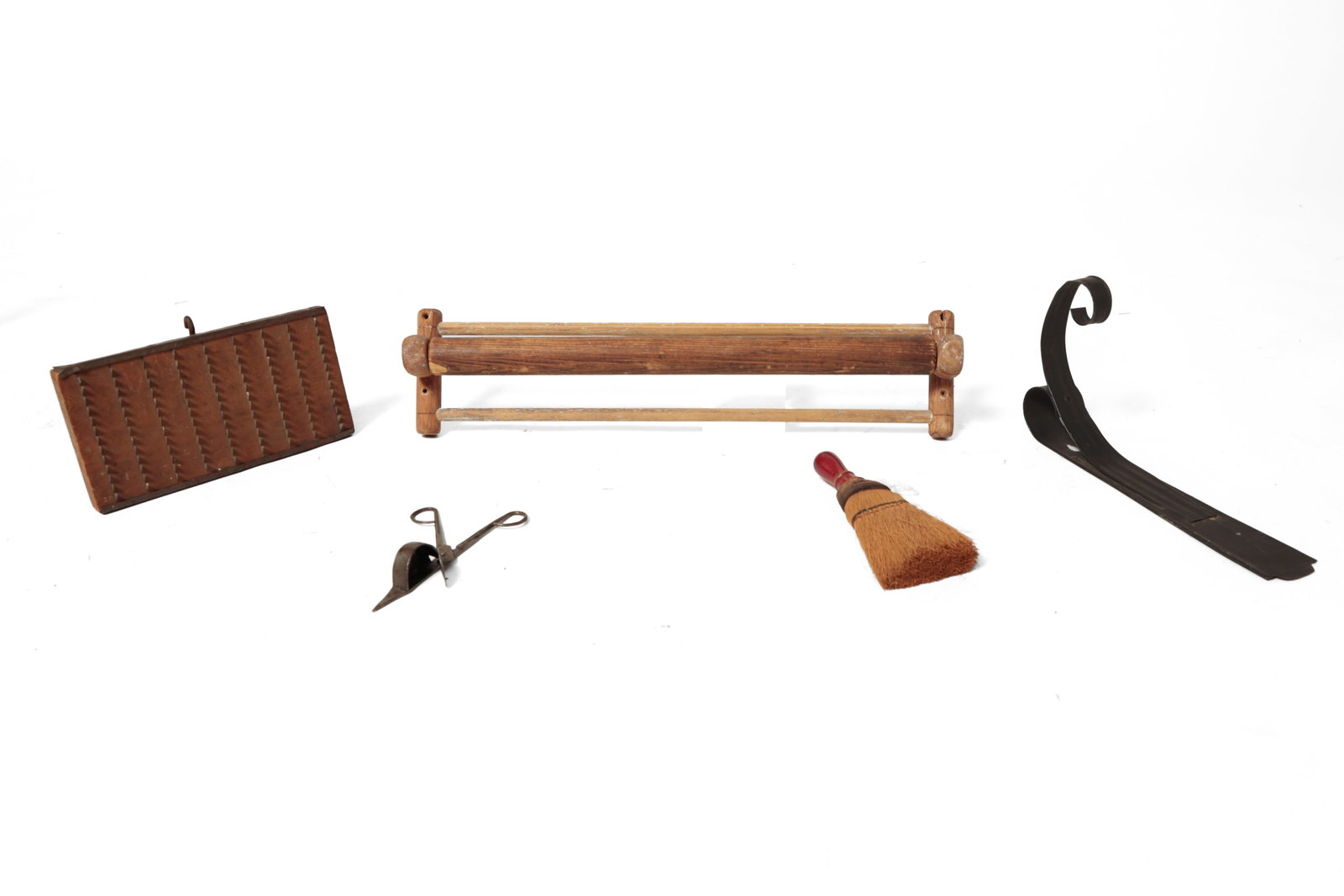 COLLECTION OF FIVE HOUSEWARE ITEMS, INCL. WICK TRIMMER AND LANTERN HANGER. (1 of 20)