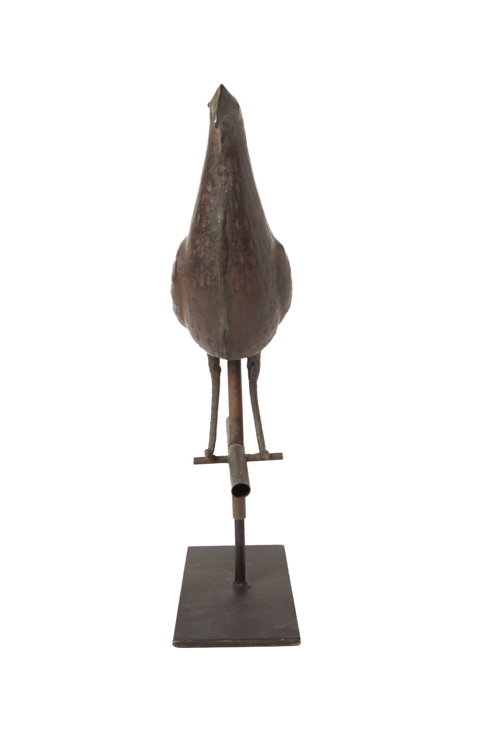 MOLDED COPPER FULL-BODIED ROOSTER WEATHERVANE. - 2
