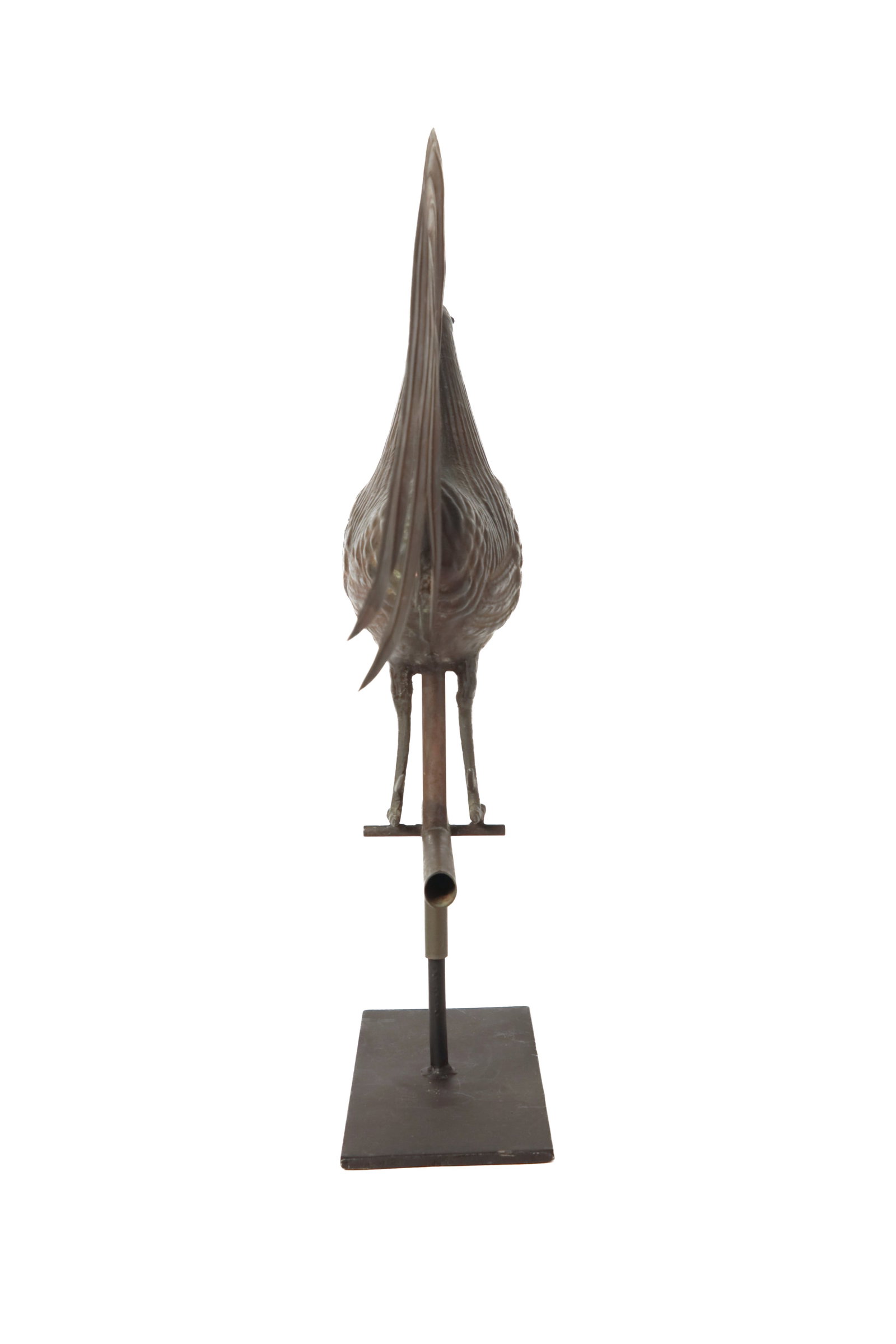MOLDED COPPER FULL-BODIED ROOSTER WEATHERVANE. - 4