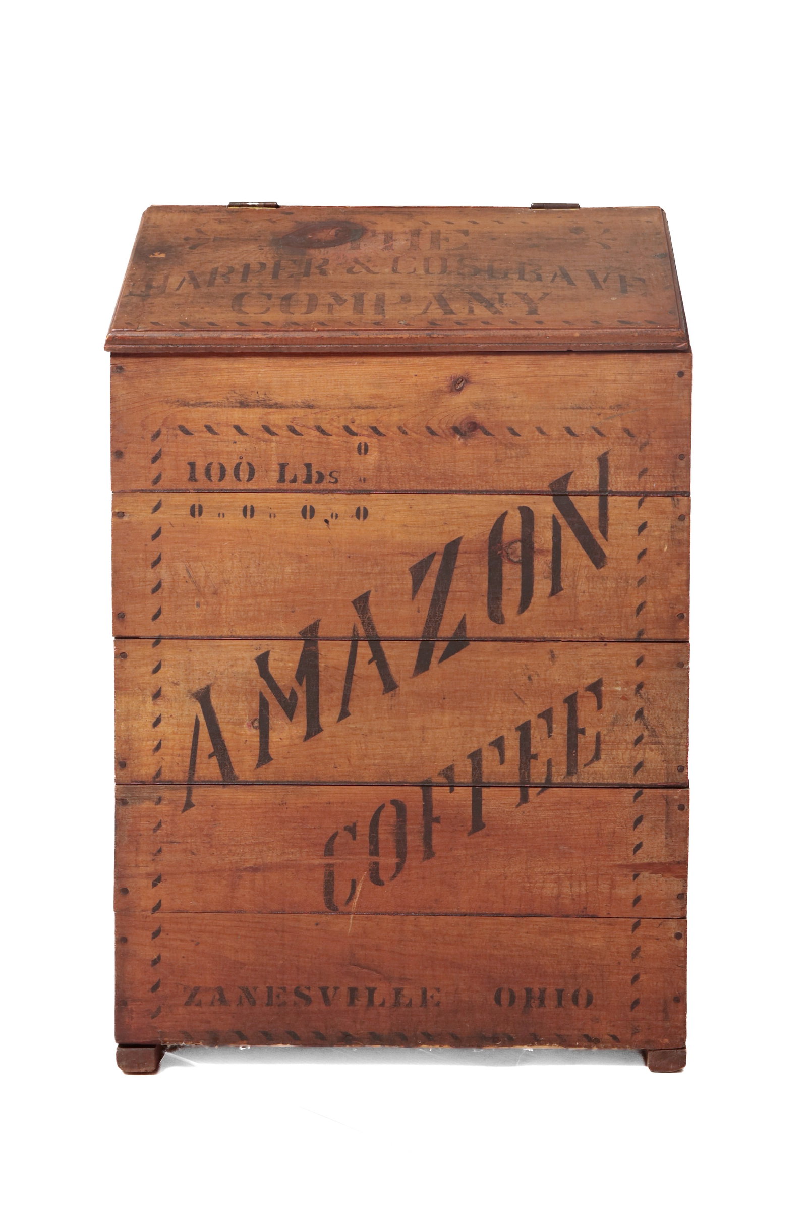 AMAZON STENCILED COFFEE BIN. - 2