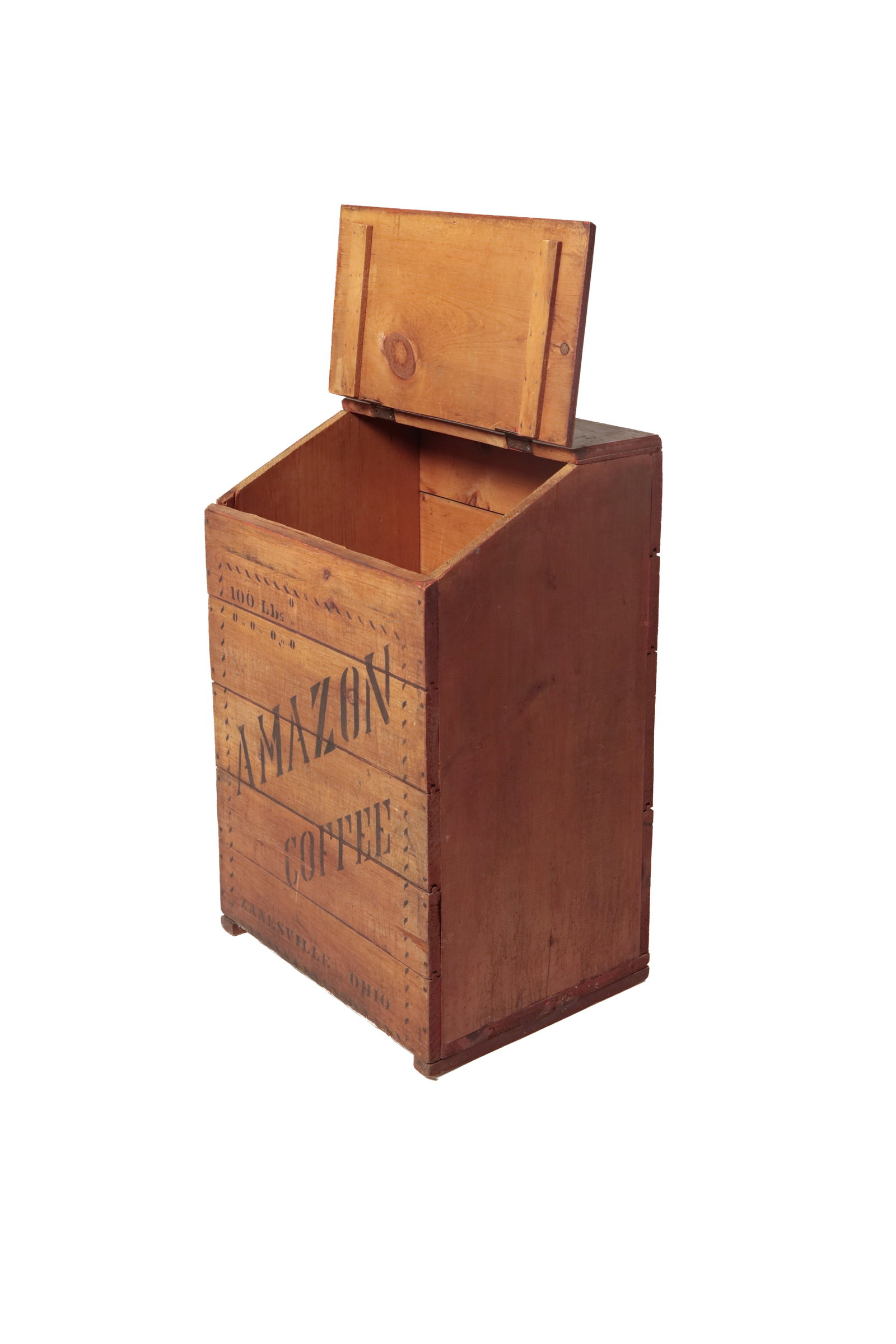 AMAZON STENCILED COFFEE BIN. - 7