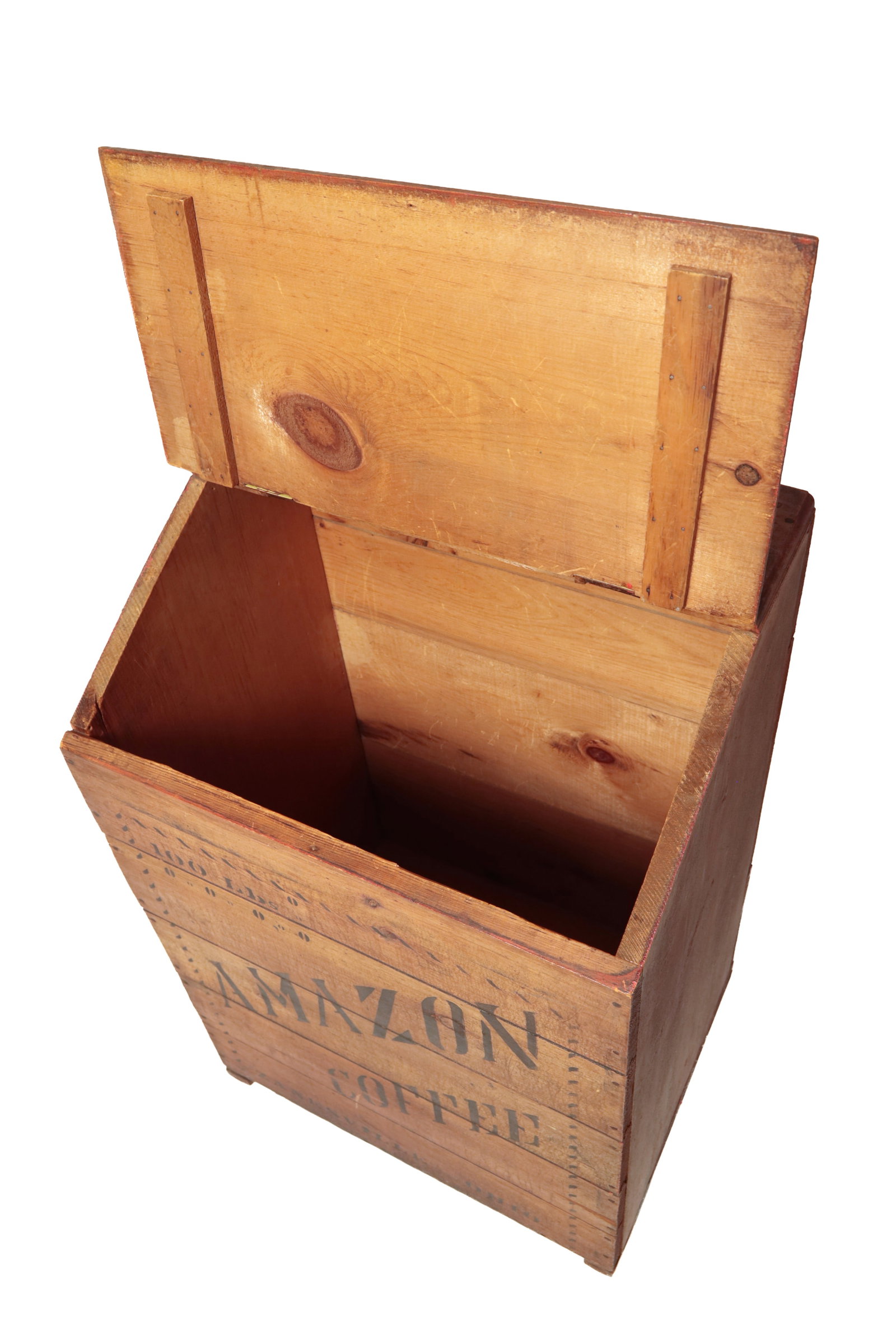 AMAZON STENCILED COFFEE BIN. - 8