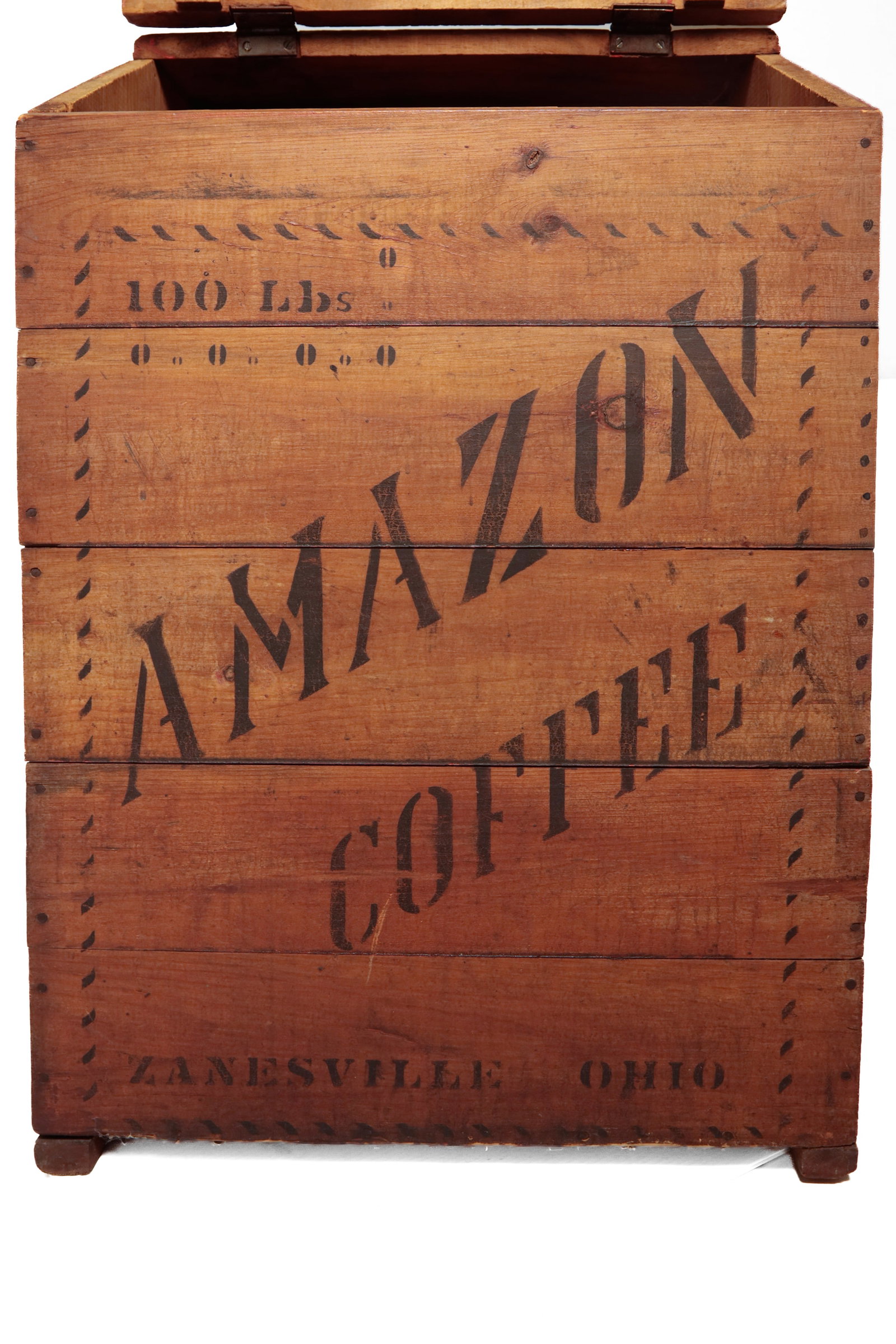 AMAZON STENCILED COFFEE BIN. - 9