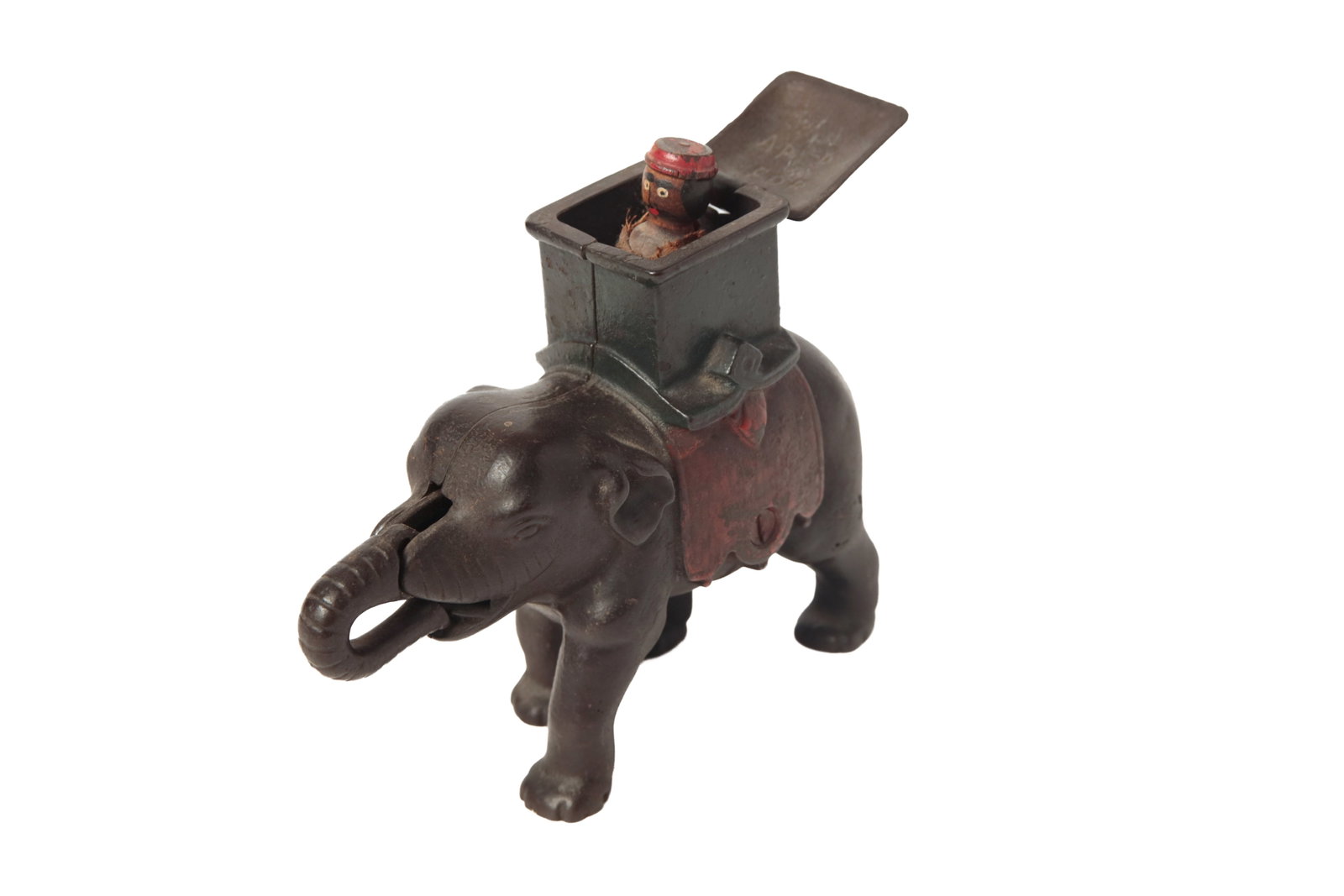 ENTERPRISE ELEPHANT WITH HOWDAH MECHANICAL BANK. (1 of 11)