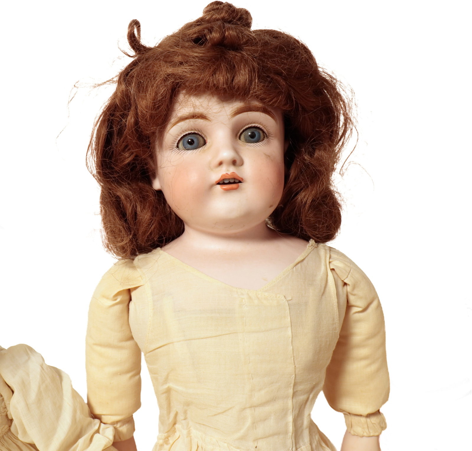 SIX BISQUE HEAD DOLLS. - 6