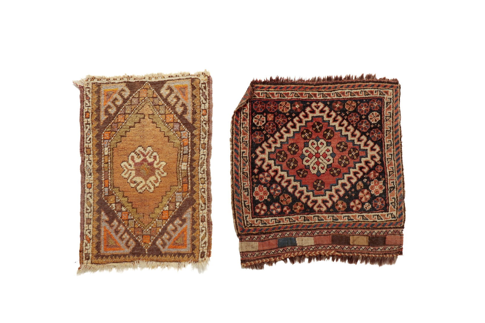 PERSIAN WOOL QASHQAI BAGFACE AND TURKISH OUSHAK SCATTER RUG. (1 of 5)