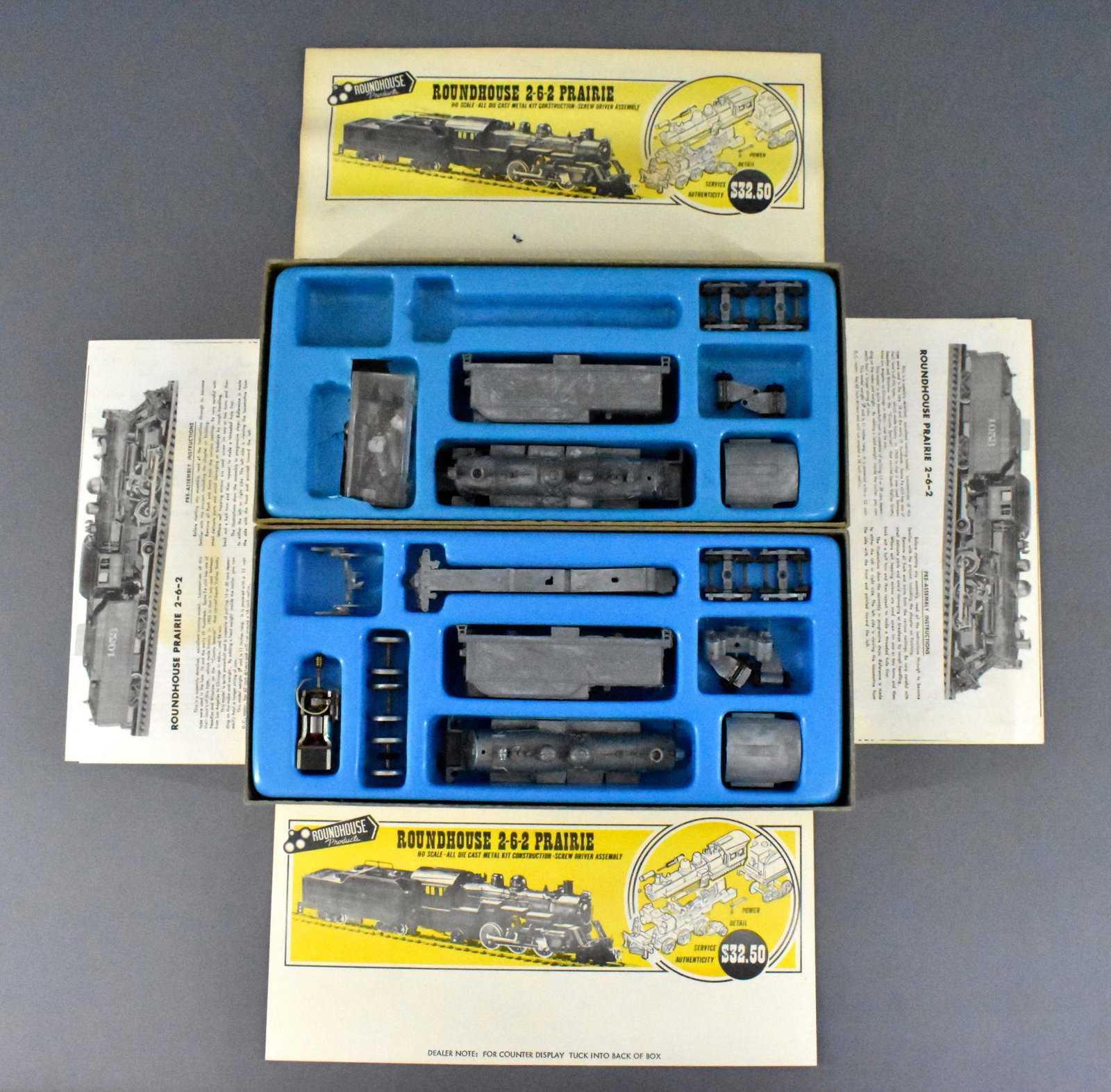 Two Roundhouse HO scale Prairie 6L1 2-6-2 steam: Two Roundhouse HO scale Prairie 6L1 2-6-2 steam locomotive kits in original boxes. One kit is complete and untouched, C9-10. The second kit has had a lot of assembly done, uncertain as to whether it i