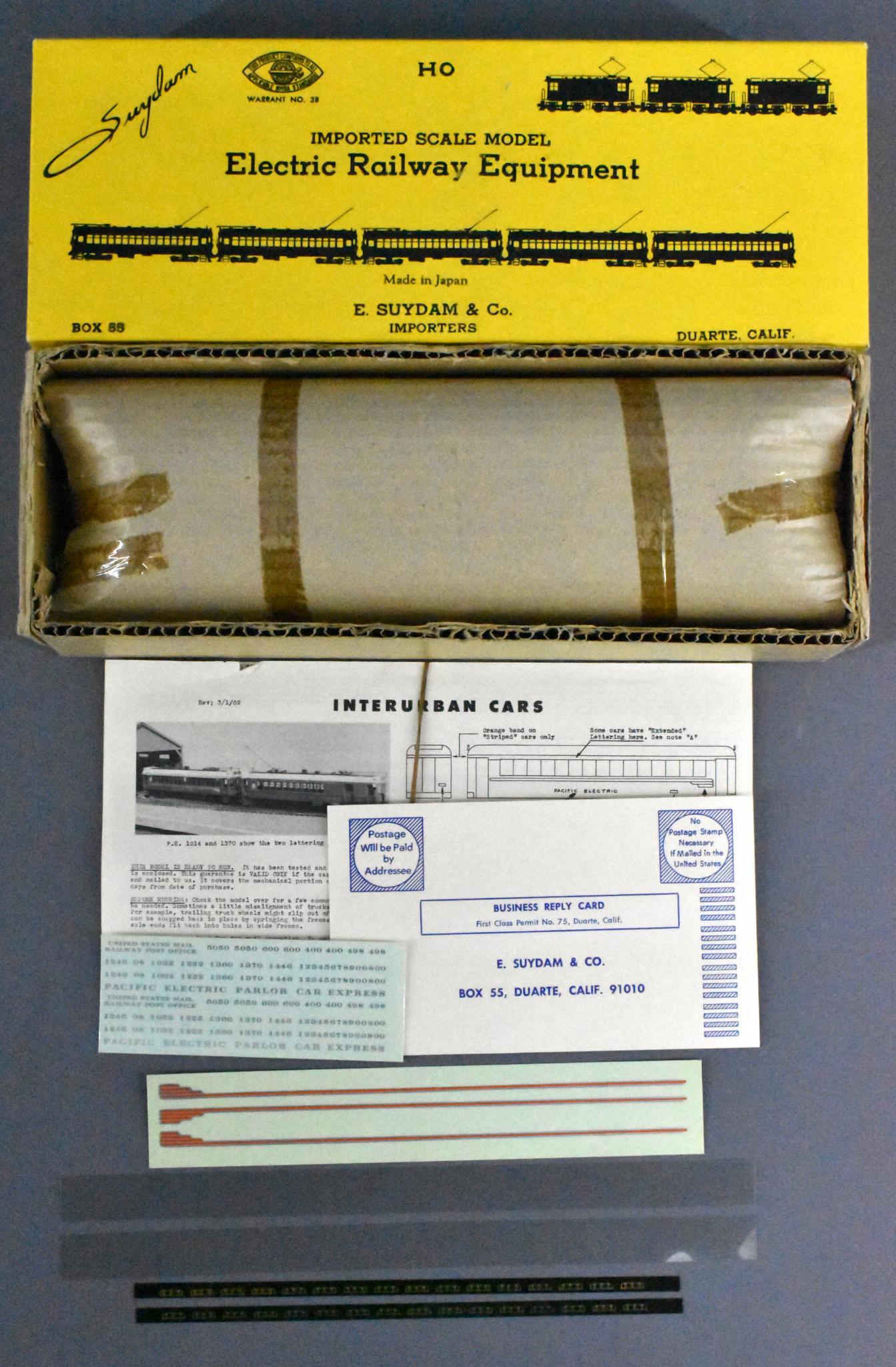 Mint E Suydam HO brass #1252 Pacific Electric Steel: Mint E Suydam HO brass #1252 Pacific Electric Steel Portland coach in original box. Unit is still factory sealed inside and is presumed C10. Comes in an excellent original box with original inserts, o