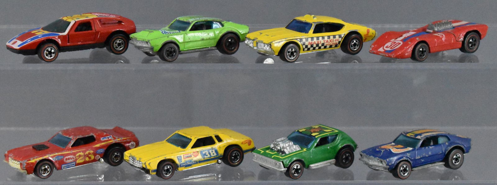 Group of filler condition Redline Hot Wheels: Group of six filler condition Redline Hot Wheels, all with paint loss and possibly other issues, sold as-is as seen in the photos with no returns.