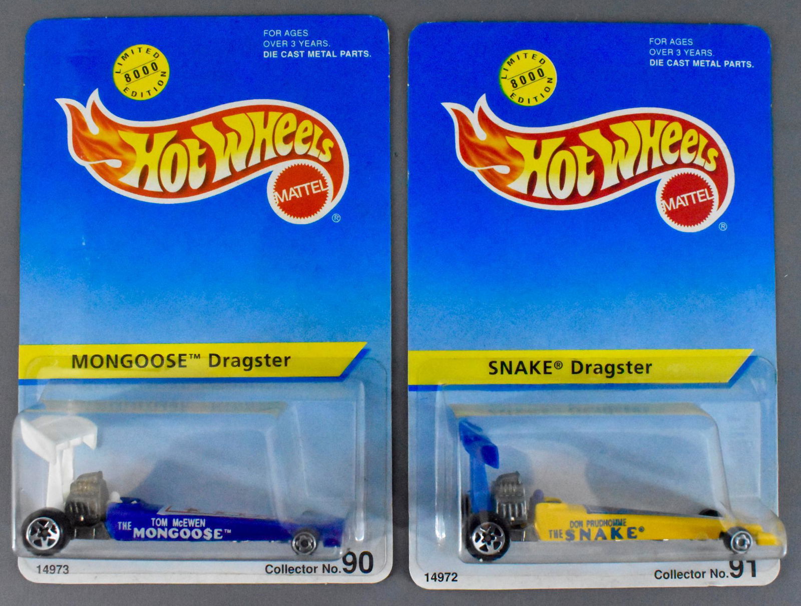 Hot Wheels Limited Edition Snake & Mongoose MOC 14972: Hot Wheels Limited Edition Snake & Mongoose MOC 14972 14973, 8000 of each were made.