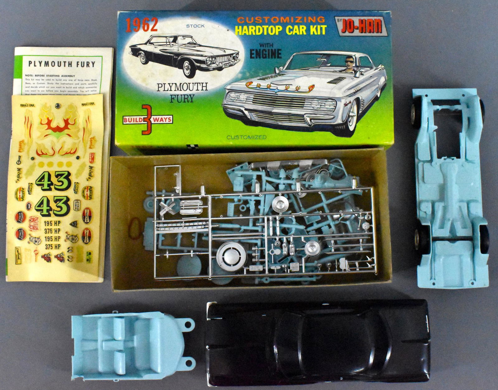 Original Jo-Han 1962 Plymouth Fury 1/25 scale model kit (1 of 3)