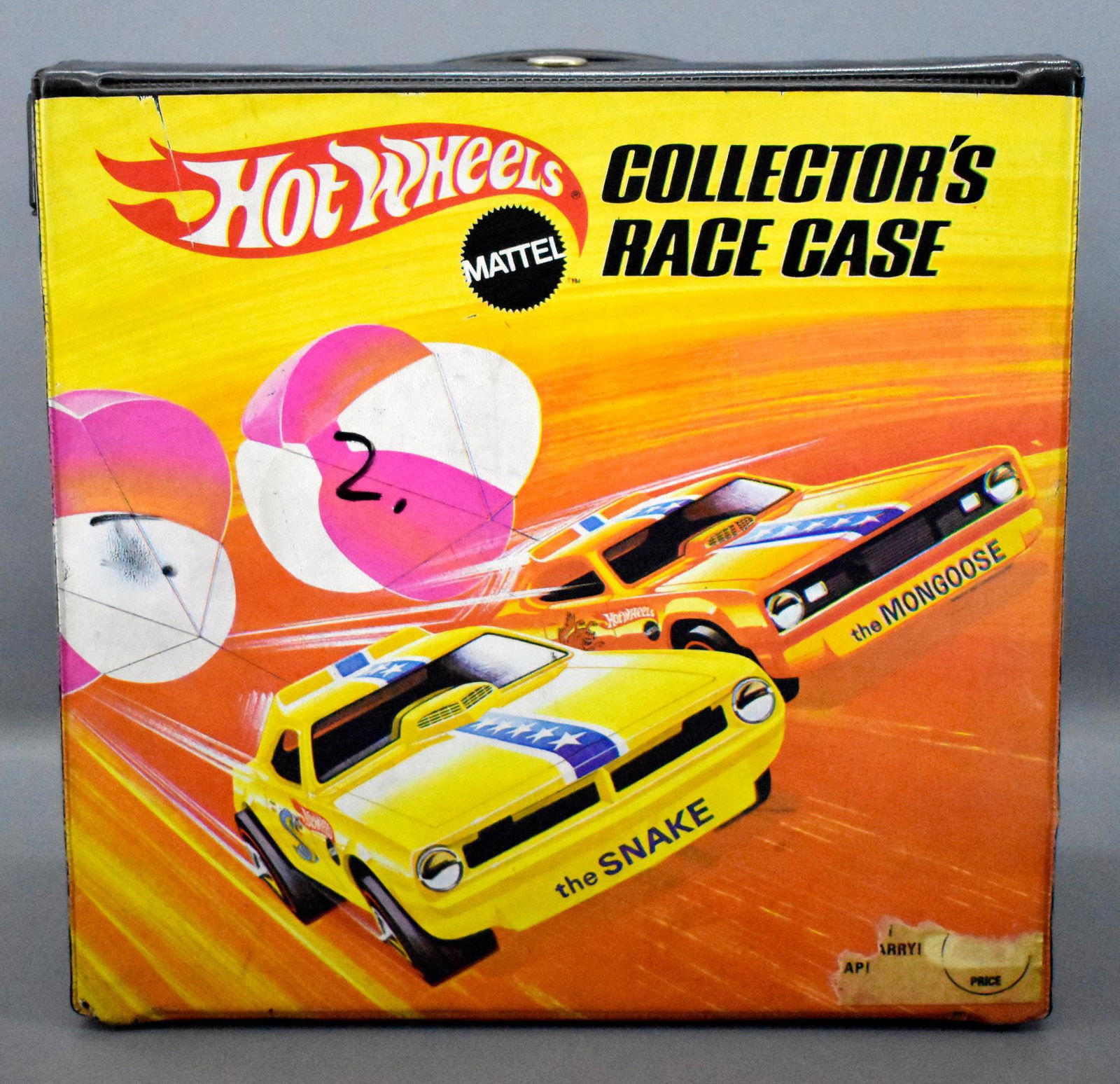 Mattel Redline era Hot Wheels 72 car carrying case: Mattel Redline era Hot Wheels 72 car carrying case. Complete with all trays inside but does have some wear as well as writing on one side.