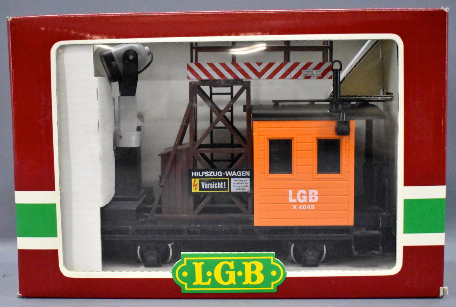 LGB G scale 4049 signal caboose in original box: LGB G scale 4049 signal caboose in original box. Car shows little to no run time, C9-10 in an excellent original box.