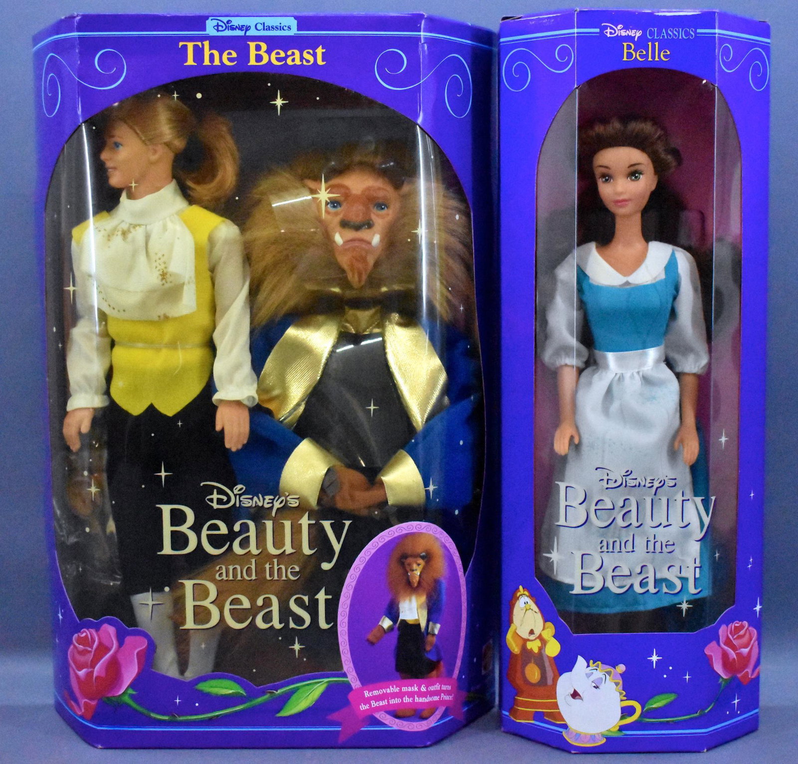 Mattel Disney Classics Beauty and the Beast Belle and: Mattel Disney Classics Beauty and the Beast 1647 Belle and 2436 The Beast, both never removed from box in excellent original boxes.