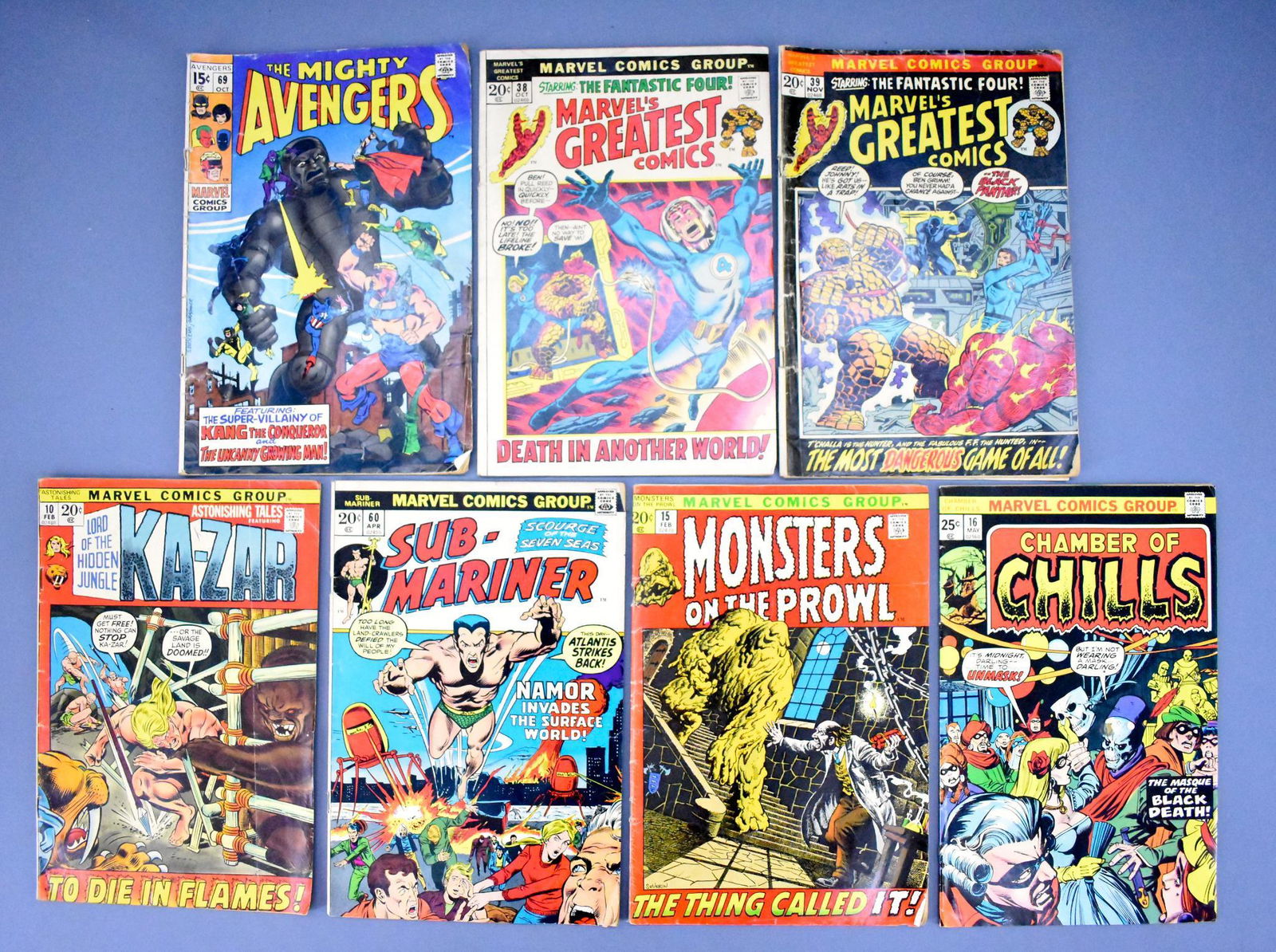 Seven Marvel bromze age superhero and horror comic (1 of 2)