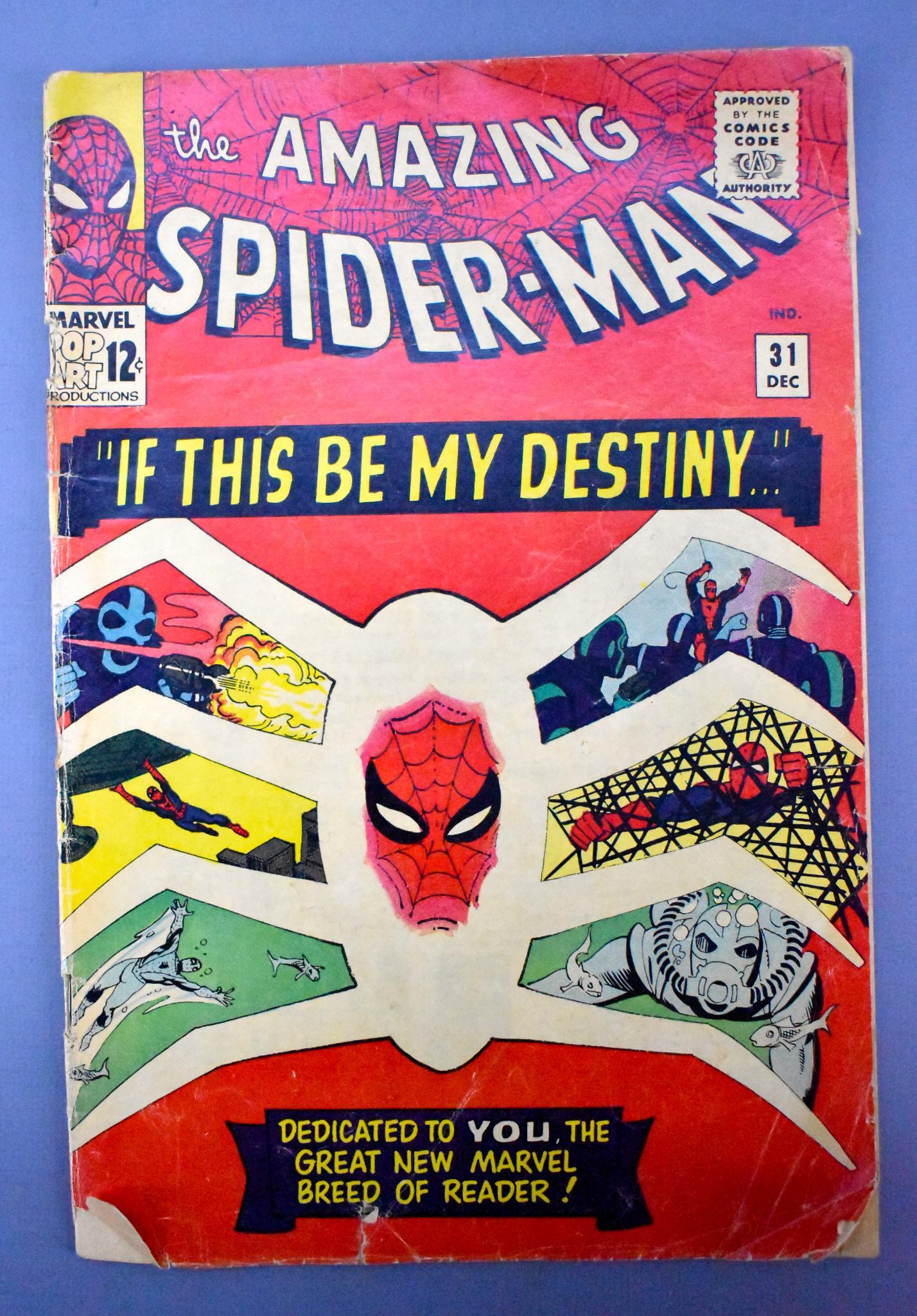 Marvel Amazing Spiderman 31 1st Gwen Stacy 1.8 GOOD: Marvel Amazing Spiderman 31 1st Gwen Stacy, Harry Osborne and Professor Warren, 1.8 G-.