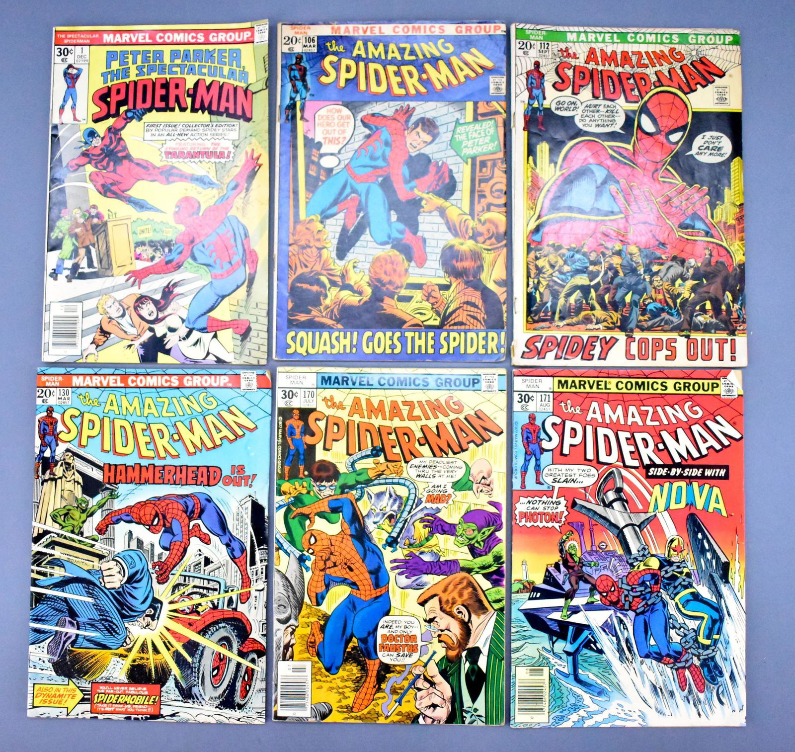 Group of six Marvel Amazing Spiderman bronze age comic (1 of 2)