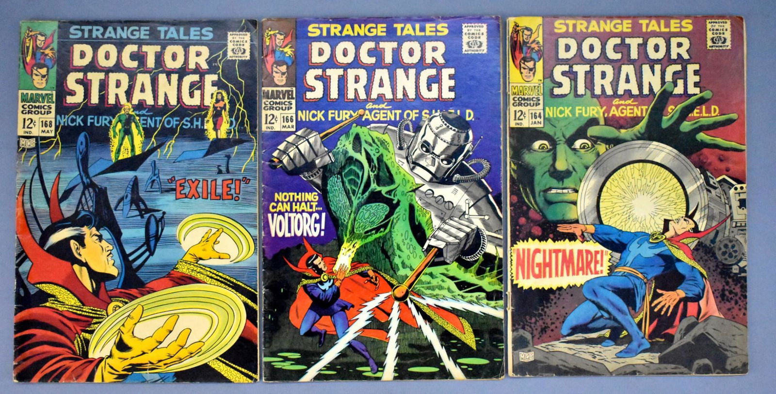 Three Marvel Strange Tales silver age comics 164 166 (1 of 5)