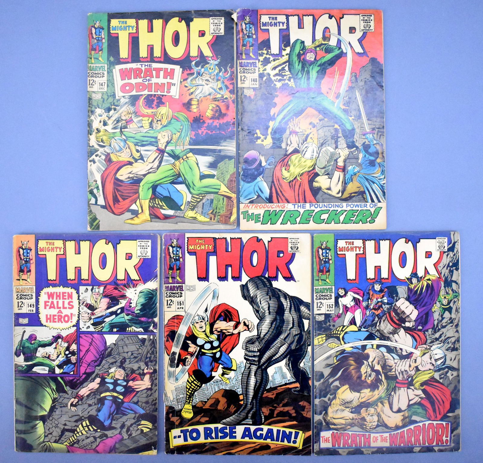 Marvel Thor 147 148 149 151 152 silver age comics (1 of 2)