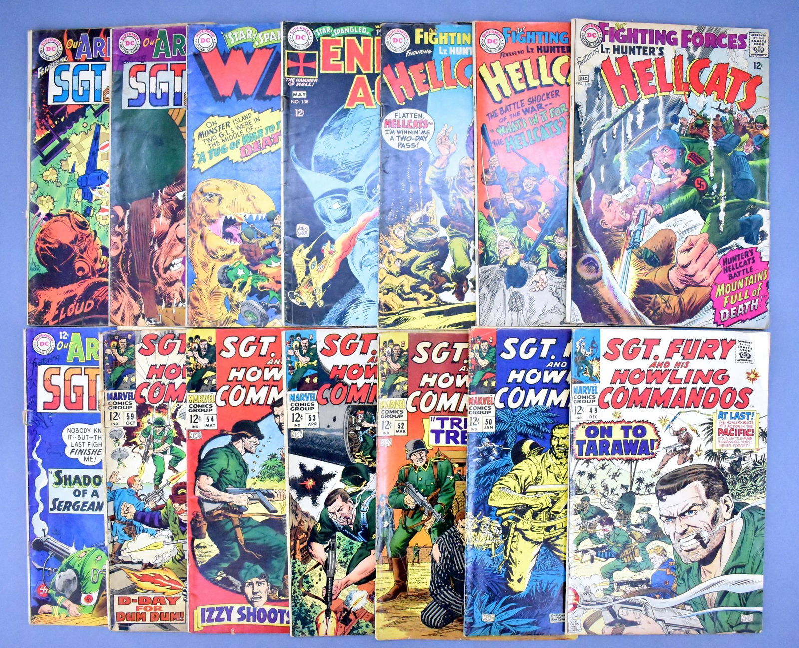 Group of 14 DC and Marvel war related Comics Sgt Fury (1 of 5)