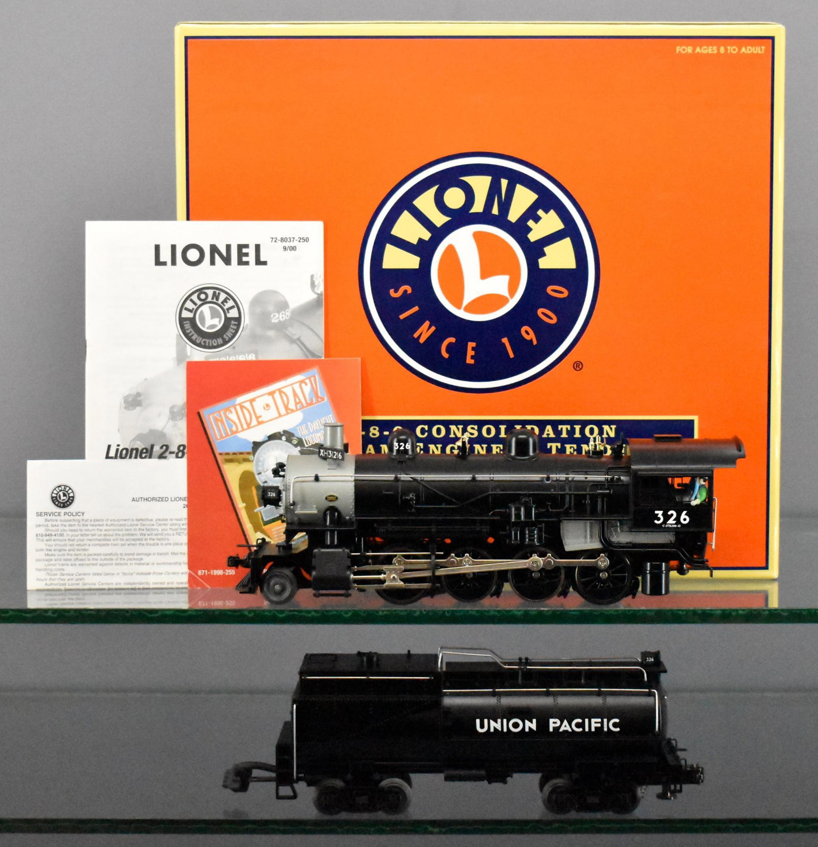 Lionel modern era O 28039 2-8-0 Consolidation steam: Lionel modern era O 28039 2-8-0 Consolidation steam locomotive in original box, unrun, C9-10, very heavy die cast, comes in a near mint original box with original paperwork and shipping carton that it