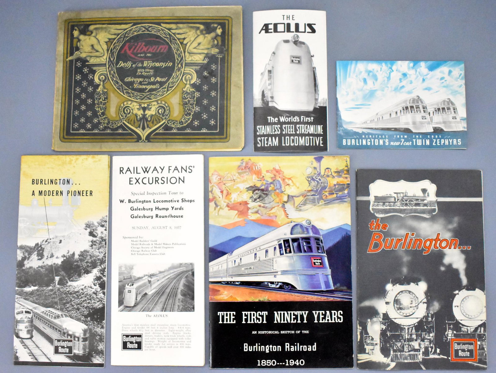 Great group of vintage Burlington pamphlets including: Great group of vintage Burlington pamphlets including two Aeolus advertisements. Lots of great stuff here from the incredible collection amassed by Joseph M Bak Jr.