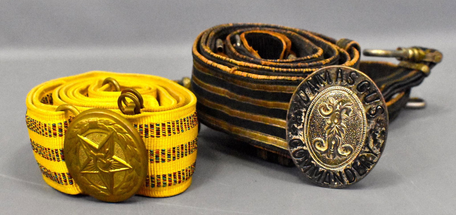 Damascus Commandery Fraternal & Soviet Military: Damascus Commandery Knights Templar Fraternal & Soviet Military USSR sword belts