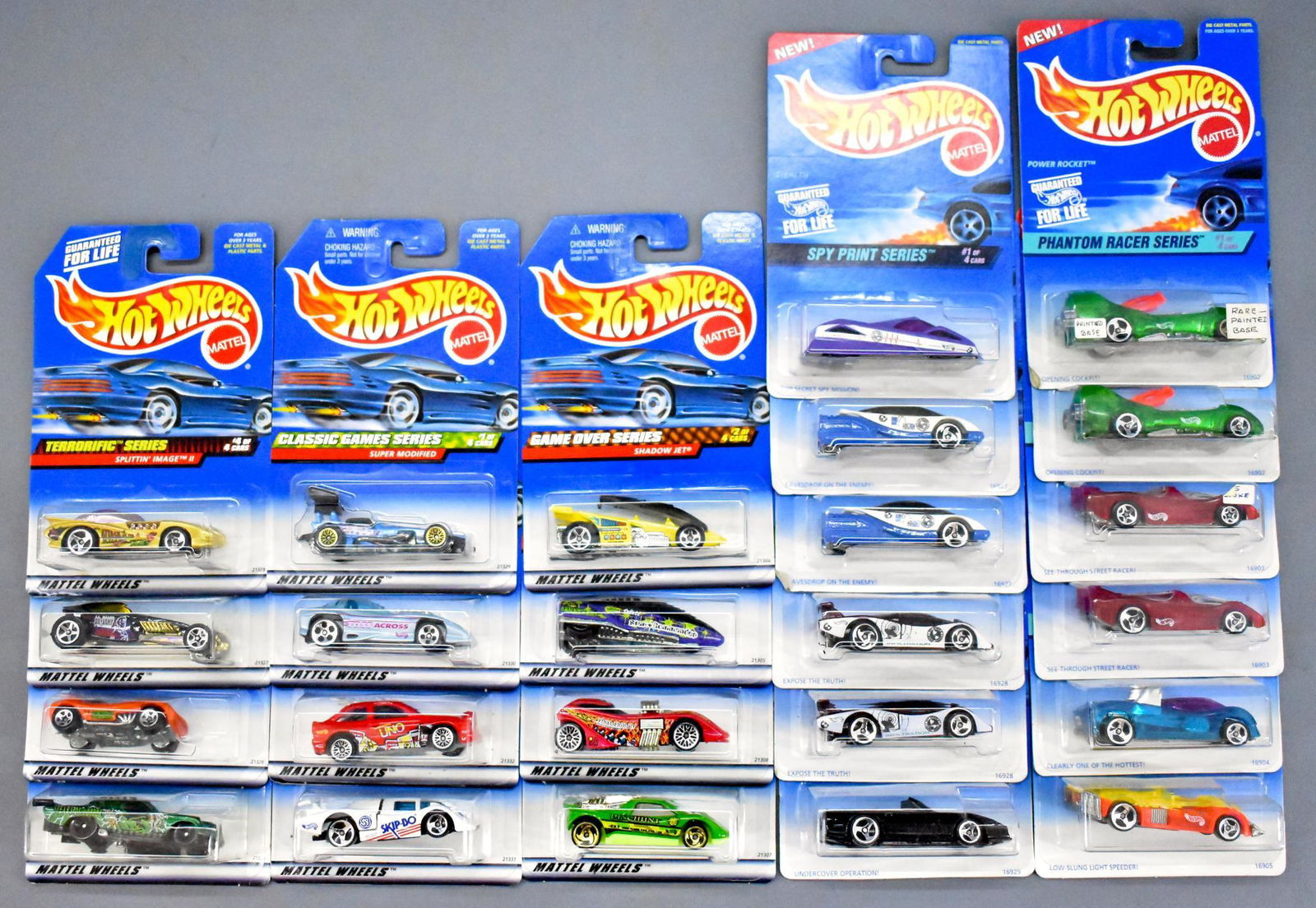 Five 4-car Hot Wheels series sets MOC: Five 4-car Hot Wheels series sets, mint on sealed blister cards, 20 cars in all. Two of the sets have two extra cars due to some type of color or wheel variation.