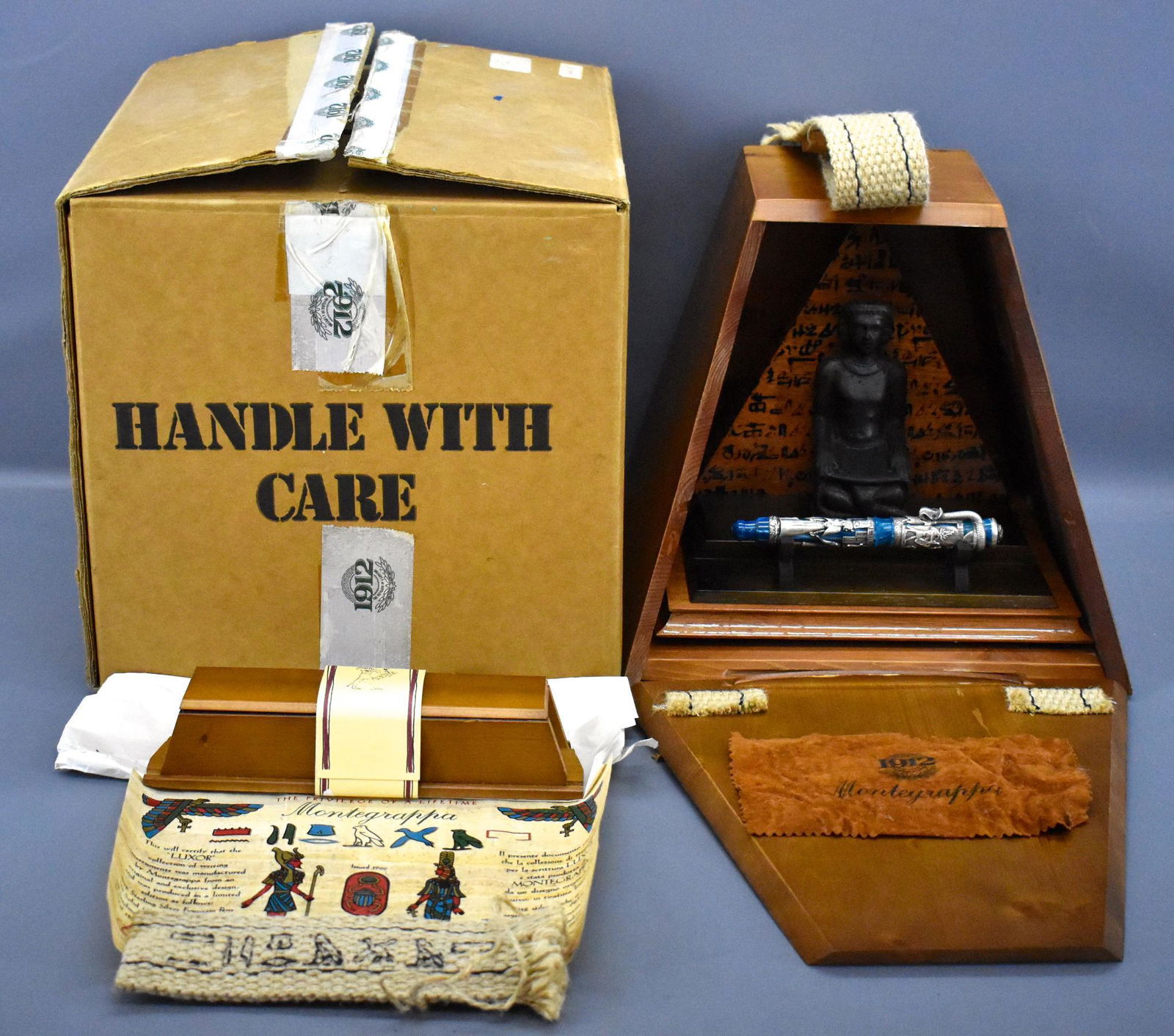 Montegrappa Luxor Limited Edition luxury fountain pen: Montegrappa Luxor Limited Edition luxury fountain pen Sterling Silver Blue 868/1912. A gorgeous pen that has been used but is an exquisite piece that is in excellent to near mint condition and has bee