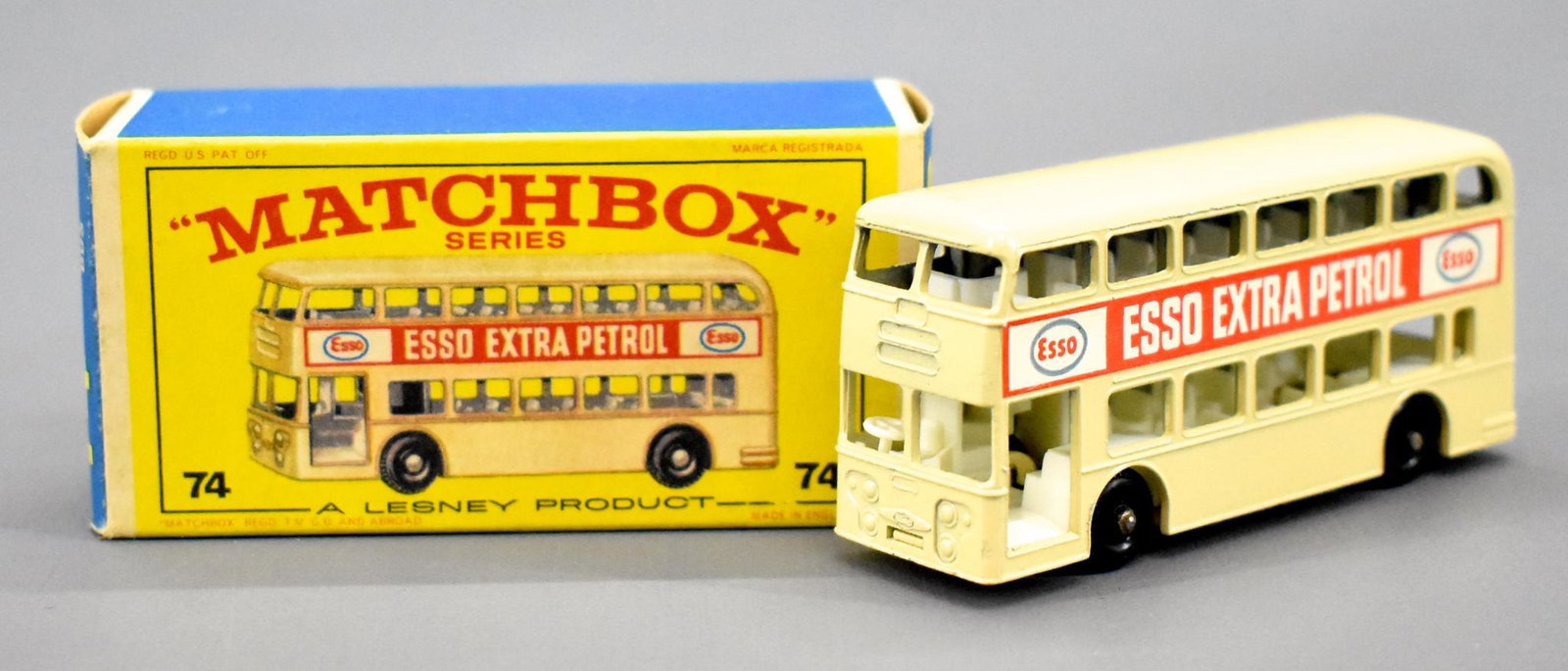Mint Matchbox regular wheels CREAM 74 Daimler bus in: Mint Matchbox regular wheels CREAM 74 Daimler bus in an excellent original box.