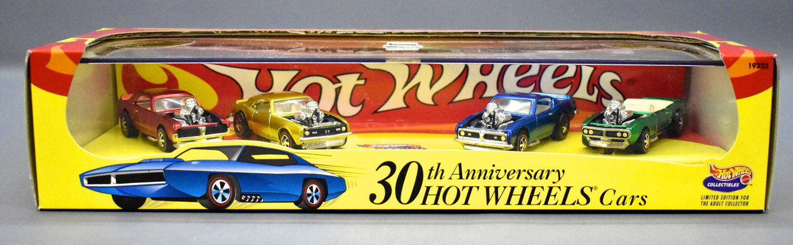 Hot Wheels 30th anniversary four car boxed set: Hot Wheels 30th anniversary four car boxed set, mint cars with near mint packaging.