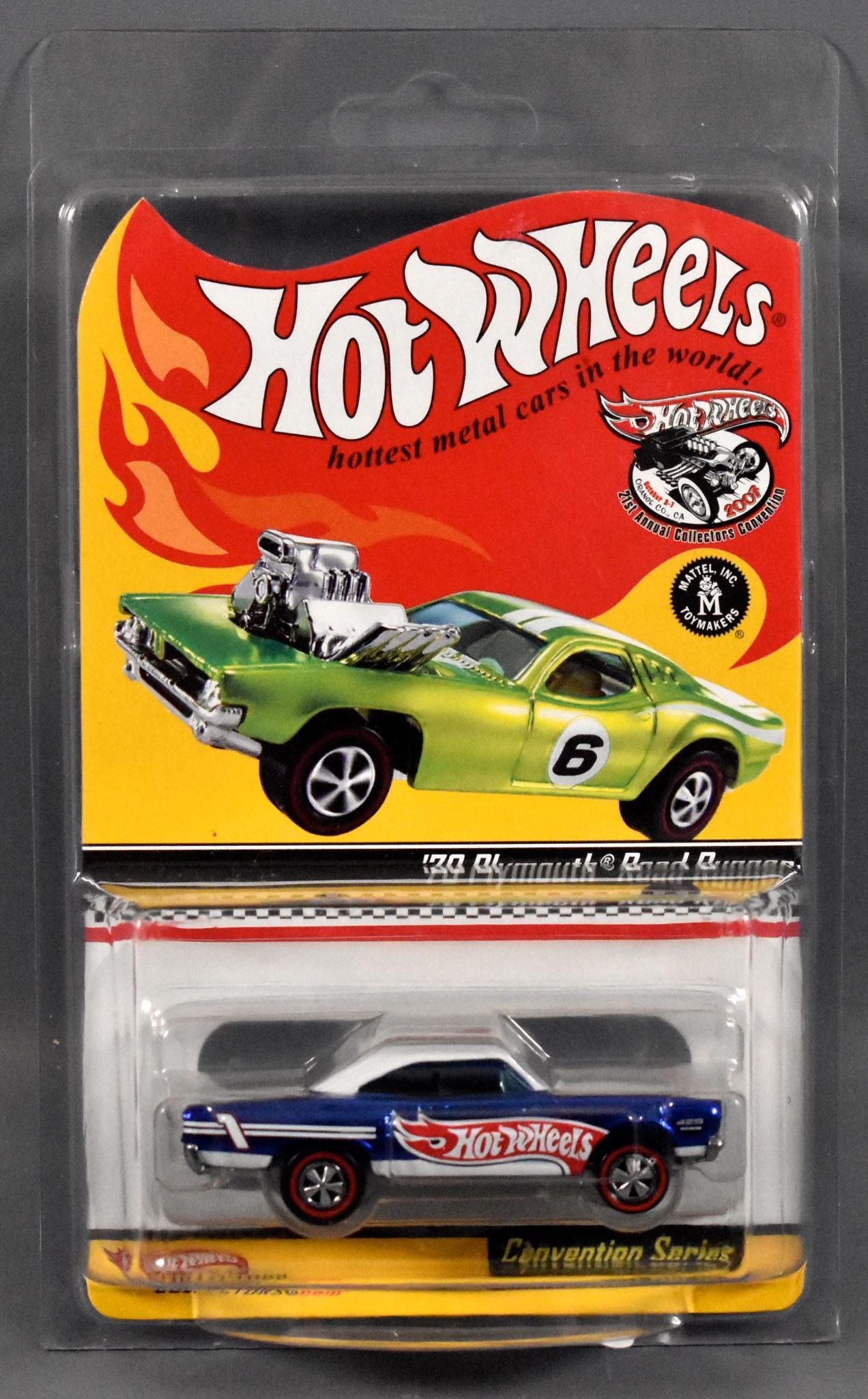 Hot Wheels Redline Club 21st Convention '70 Plymouth: Hot Wheels Redline Club 21st Convention '70 Plymouth Roadrunner, mint on sealed blister card with protecto pack.