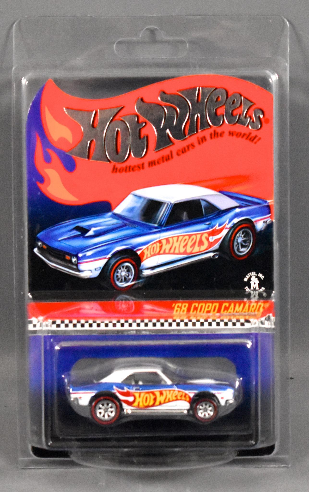 Hot Wheels Redline Club '68 Copo Camaro MOC: Hot Wheels Redline Club '68 Copo Camaro, mint on sealed blister card with protecto pack.