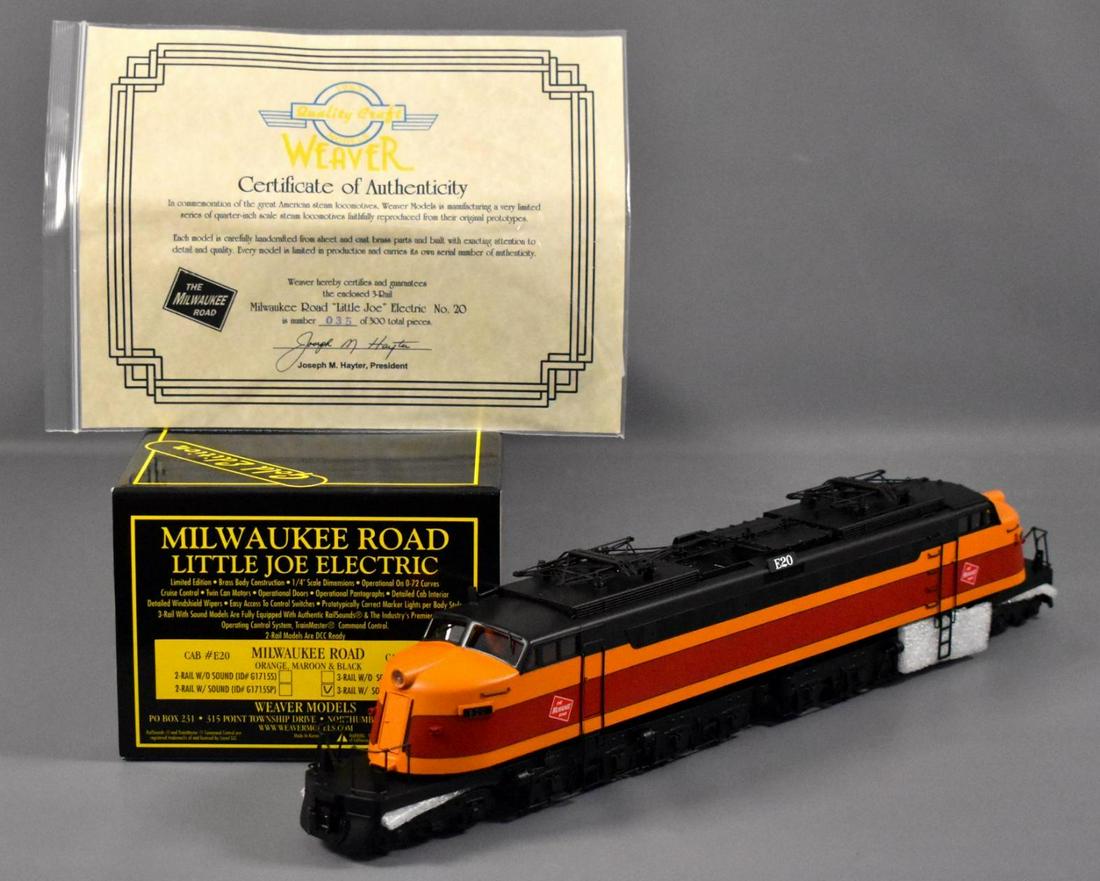 Weaver O scale 3-rail brass Milwaukee Road Little Joe: Weaver O scale 3-rail brass Milwaukee Road Little Joe Electric in original box, unrun and C9+ in an excellent original box with master carton that it will be shipped in. Comes with original paperw