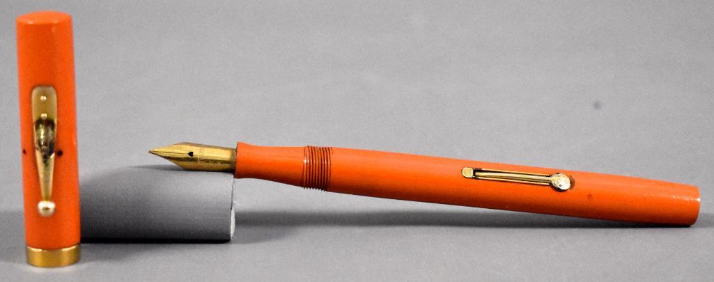 Waterman 54, orange hard rubber: Waterman 54, orange hard rubber. This pen has been used at some point and may or may not be missing internal parts as we do not have any knowledge of the internal working parts of fountain pens. It do