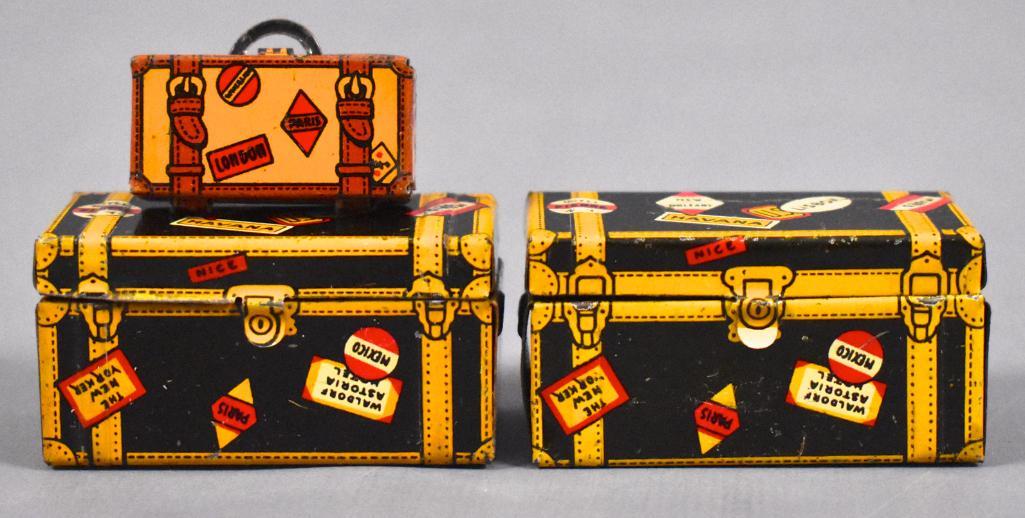 Two Marx tin lithographed steamer trunks with one rare (1 of 7)