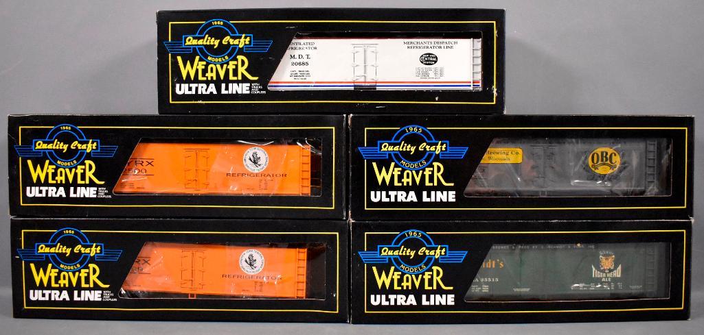 Five Weaver O gauge woodside reefer cars in original (1 of 4)
