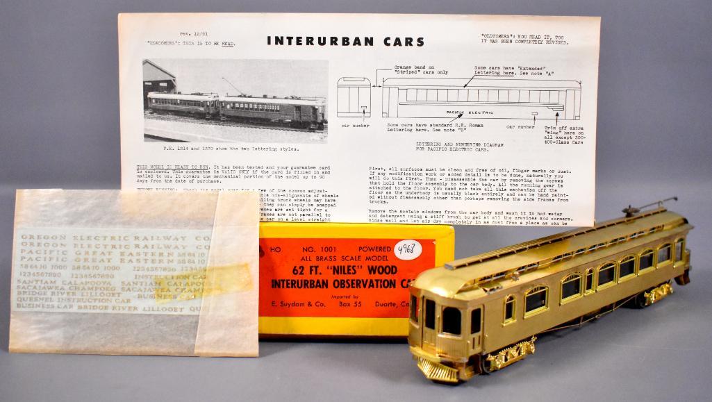 E. Suydam HO scale brass 62' Niles wood interurban (1 of 9)