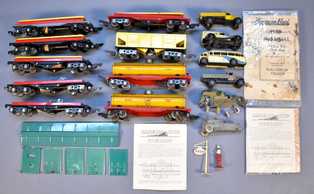 Group of American Flyer prewar O and S trains for parts (1 of 7)