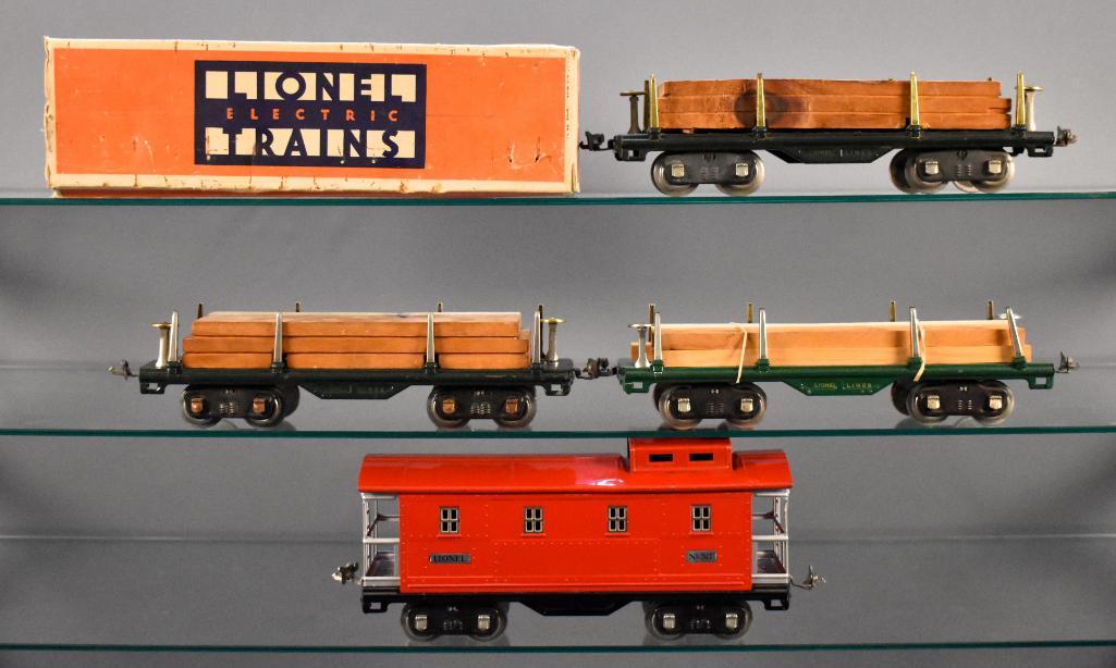 Four Lionel prewar standard gauge freight cars with one (1 of 6)