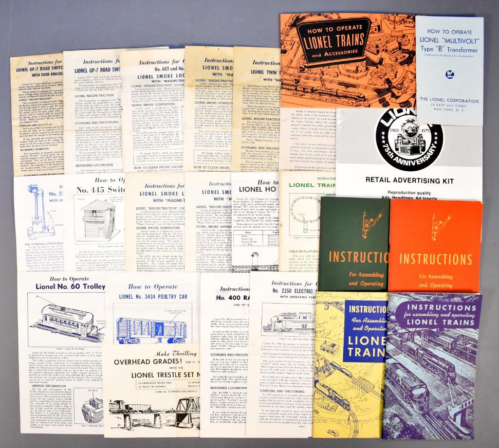 Nice group of Lionel postwar O original instruction (1 of 6)